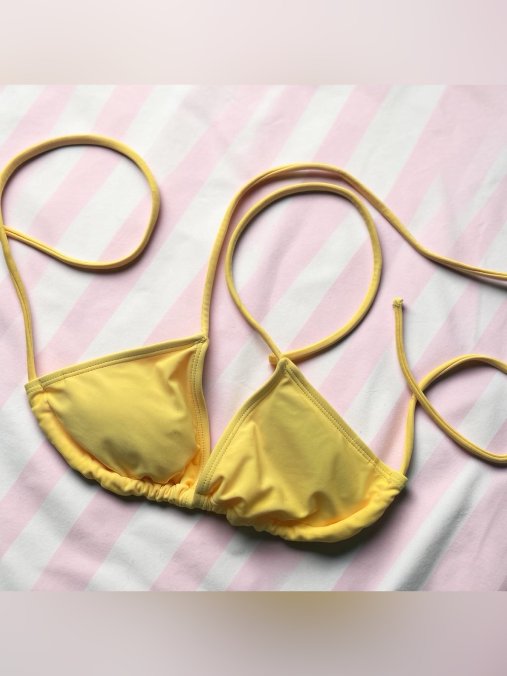 Yellow Triangle String Bikini Top